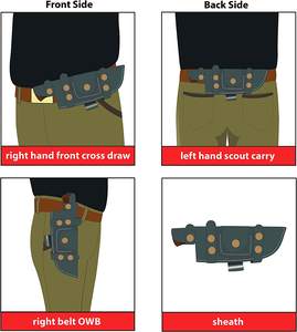 Cuchillo táctico más vendido de EE. UU. 2025, Funda de cuero duradera con lazo para cinturón, cuchillo rastreador para exteriores de alta presión para uso de seguridad - Product Image 3