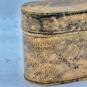 Boîte de décoration galvanisée de haute qualité pour la maison Récipient à bougie de forme personnalisée avec couvercle Finition antique - Product Image 6