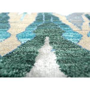 Tapis Manchaha noué à la main en laine et soie de bambou, bleu, grand format, motif abstrait pour la maison, le salon et le couloir Les-2105 - Product Image 2