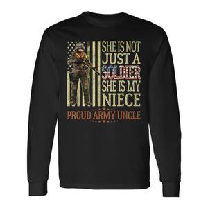 T-shirt à manches longues « Oncle de l'armée fière » – Elle n'est pas seulement une soldate, elle est ma nièce – Produit promotionnel - Product Image 1