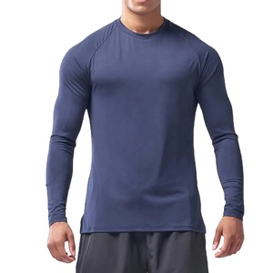T-Shirt da Uomo a Maniche Lunghe per Fitness, Traspirante in Cotone, Stampa Sublimatica Integrale, Stile Ringer - Product Image 1