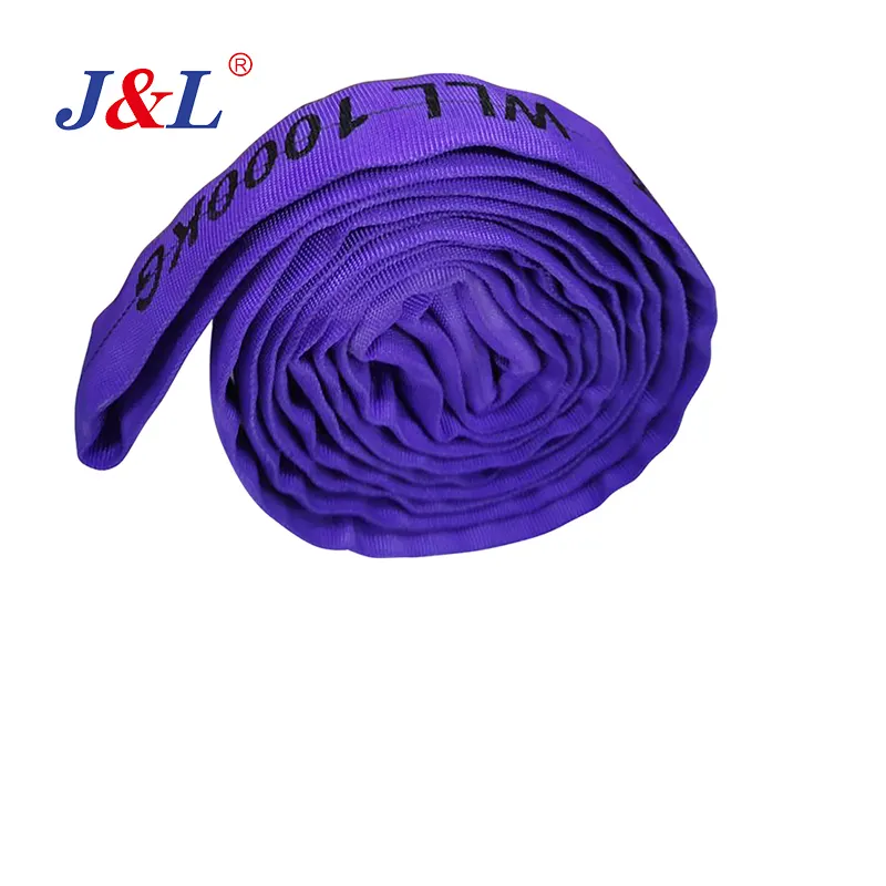 Élingue ronde en polyester JULI pour le levage avec manchon double pli simple pli 40mm largeur 1tonne 2m OEM ODM