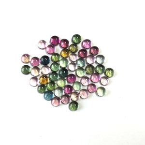 Venta al por mayor 4mm Natural Multi turmalina 5mm cabujón redondo piedras preciosas sueltas IGI certificado tratado térmicamente calibrado efectos ópticos - Product Image 1