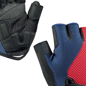 Guantes de ciclismo de medio dedo, guantes deportivos antideslizantes acolchados de malla transpirable, unisex, tamaño universal, azul, rojo, negro - Product Image 4