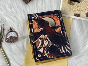 Diario Grimoire, libro de hechizos, diario de cuero de brujería, diario cosido a mano, tamaño de página, cierre de latón C, regalo para Halloween - Product Image 5