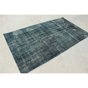 Alfombra Turca, Alfombra Vintage de 4.4x7.9 pies, Alfombra de Lana Azul - Product Image 3