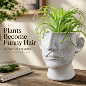 Pot de fleurs artistique nordique en forme de tête humaine, sculpture en résine, pot à succulentes, buste de statue grecque, <span class=keywords><strong>vase</strong></span> pour table - Product Image 1