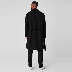 Manteau tailleur en laine pour hommes avec un design simple boutonnage, manteau d'hiver en laine pour les occasions d'affaires, formelles et décontractées - Product Image 2