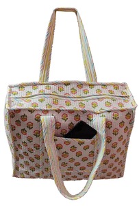 กระเป๋าผ้าคอตตอนทรงดัฟเฟิลกระเป๋าสะพายไหล่มีซิปกระเป๋าโท้ทพิมพ์ลาย - Product Image 3