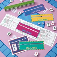 4 cartes de lecture de lignes colorées pour Mahjong, idéales pour les soirées de jeu et les compétitions, accessoires de Mahjong