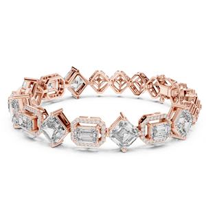 Bracelet de luxe pour femme en or jaune massif 14 carats avec diamant naturel certifié IGI 14g pour fiançailles - Product Image 1