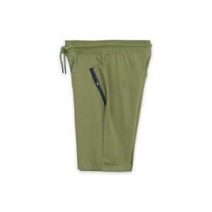 Pantalones Cortos Chino Terry de Diseño Personalizado con Cintura Elástica, Estilo Bermuda Jogger, Tejido de Punto con Técnicas de Estampado Oscuro, Color Oliva, Tallas S-XL - Product Image 1