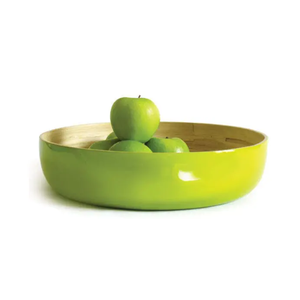 Vente en gros de bol de service à salade en bambou filé laqué rond de style européen fait à la main et écologique Vaisselle de fête et de restaurant Vietnam - Product Image 1