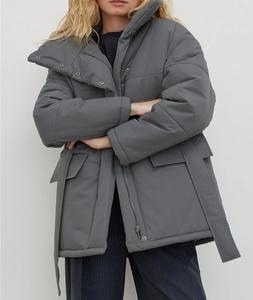 Veste matelassée à col montant pour femme, style streetwear, fermeture éclair, imperméable, coupe-vent, écologique, 2024, coupe ajustée, rembourrage régulier - Product Image 3