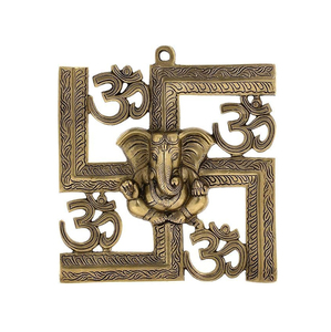 Latón hecho a mano Ganesha Idol estatua colgante de pared diseño Art Deco para puerta Interior o decoración de regalo - Product Image 1