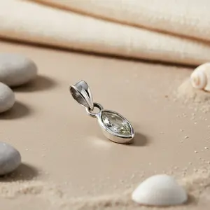 จี้เงินแท้ 925 ทรงมาร์ควิส ประดับพลอย ชุบทองคำขาวและโรเดียม สำหรับเครื่องประดับผู้หญิง - Product Image 2