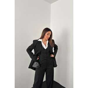 Conjuntos de Traje de Tres Piezas a Rayas Negras para Mujer al por Mayor - Product Image 2