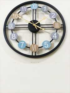 Minimalist Stylish Black Metal Wall <b>Clock</b> Large Living Room Decorative <b>Clock</b> with Needle Display - Product Image 2