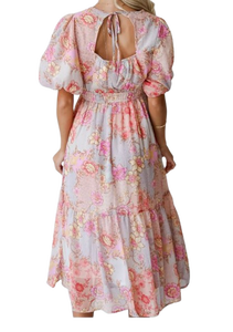 Robe rose à imprimé floral pour femmes élégantes, design fluide et élégant, idéale pour les soirées en club, disponible à un prix de gros abordable. - Product Image 5