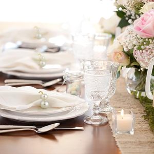 Rond de serviette en métal avec perle Décoration de table de fête de mariage en forme vintage unique Rond de serviette exclusif Noël indien - Product Image 4