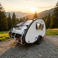 Mini-caravane tout-terrain légère avec toilettes entièrement équipée pour le camping en plein air, les voyages en camping-car et les petites caravanes en forme de larme