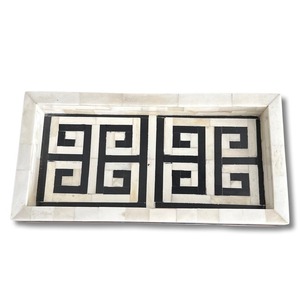Bandeja con Incrustaciones de Hueso, Bandeja de Servicio Hecha a Mano en India, Bandeja de Servicio de Hueso de Lujo y Alta Calidad, Ágata de la India - Product Image 1