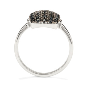 Bague en saphir bleu nuit birman naturel 1,19 ct, argent sterling plaqué rhodium, bijoux fins - Product Image 3