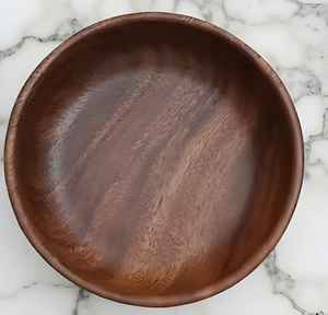 Bols contemporains en bois de style vintage pour restaurant à domicile et buffet Bols de service en bois naturel pour les fêtes - Product Image 3