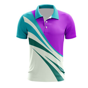 Polo de golf floral sublimado impreso con logotipo personalizado OEM 100% poliéster de secado rápido rendimiento ropa de golf polos - Product Image 2