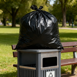 Quá Khổ Màu Đen Dùng Một Lần Túi Rác-Nhiệm Vụ Nặng Nề Thùng Rác Lót Cho Ngoài Trời Lớn Thùng Rác Công Viên Nhà Hàng - Product Image 1