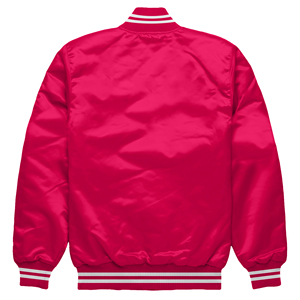 Vestes universitaires nostalgiques Letterman Baseball Blouson bombardier en satin rose vif avec doublure matelassée de qualité supérieure pour un style classique - Product Image 2