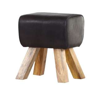 Tabouret de bar vintage industriel en métal antique avec siège en bois capitonné, tabourets de bar d'extérieur, mobilier de bar moderne, NOIR - Product Image 6