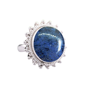 Bague en argent sterling 925 faite à la main bijoux de mode luxueux avec pierre précieuse naturelle Lapis Lazuli plaqué rhodium bague solide estampée - Product Image 1