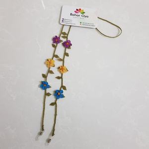 İğne Oyası Çiçek Gözlük İpi Lila-Mavi-Sarı Piezas de Anteojos - Product Image 1