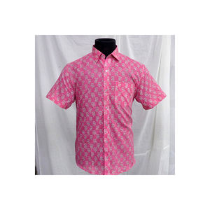 Camisa de Hombre de Diseño Indio, Estampada a Mano, 100% Algodón Cambray, Transpirable, Ecológica, con Estampado de Rayas, para la Temporada de Primavera - Product Image 1