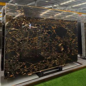 Popolare pietra naturale Portoro marmo oro nero lastra di marmo per decorazione interna piano di lavoro Backsplash scrivania - Product Image 2