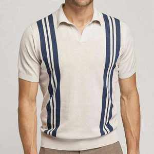 Men knitted polo <b>shirt</b> casual breathable soft fabric short sleeve classic fit <b>t</b> <b>shirt</b> for daily <b>office</b> and outdoor wear - Product Image 2