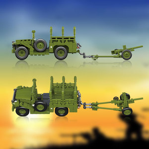 WW2 Mô hình quy mô 1/35 Mỹ wc52 M3 37mm chống tăng 4x4 Xe tải vận chuyển quân sự Xe bọc thép xây dựng khối Bộ - Product Image 6