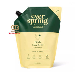 Custom Transparent Stand up Pouch Packing <b>Bag</b> Wtih Spout Plastic <b>Packaging</b> <b>Bag</b> for Detergent Soap Washing Protein Powder Liquid - Product Image 4