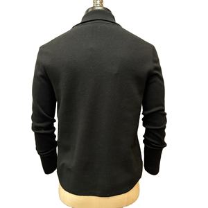 Pull à demi-zip à manches longues pour homme, 100% coton, coupe classique, col rabattu, design tricoté d'automne avec fermeture éclair, similaire au cachemire - Product Image 3