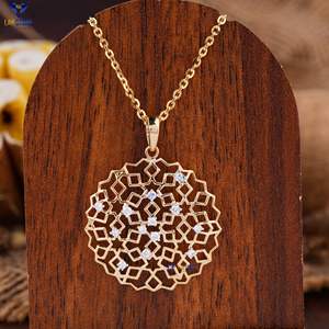 0.188 TDW จี้เพชรทรงกลมโรสโกลด์โดย Labstone จี้เพชรประกายสี EF-VS - Product Image 1