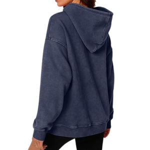 Heavyweight Loose Fit Transpirable Custom Acid Wash Hoodies Mujeres Oversized 100% Cotton Streetwear Hoodie - Product Image 2