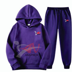 ชุดฮู้ดดี้โอเวอร์ไซส์ลำลองผู้ชายคุณภาพสูง พร้อมโลโก้สั่งทำพิเศษ ผลิตจากผ้าฝ้าย 100% กันน้ำ พร้อมกางเกงจ็อกเกอร์ - Product Image 2