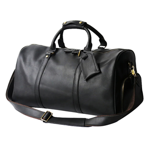 Sacs de voyage OEM personnalisés en cuir véritable pour l'extérieur | Vente en gros de sacs polochons durables à fermeture éclair de grande capacité en cuir de mouton - Product Image 4