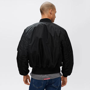 Blouson aviateur 100% en soie personnalisé avec col montant High Street Style Street Wear saison d'hiver avec poche latérale sur les manches - Product Image 4