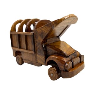 Modelo de Camión de Madera Artesanal de 10 Pulgadas, Pieza Decorativa Detallada de Madera Pura para Decoración del Hogar y la Oficina - Product Image 3