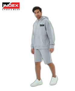 Sudadera con capucha y pantalones cortos para hombre con logotipo personalizado, conjunto de chándal personalizado para hombre - Product Image 2