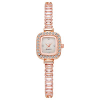 Montre-Bracelet de Luxe pour Femme, Élégante et Tendance, avec Bracelet en Alliage et Moissanite