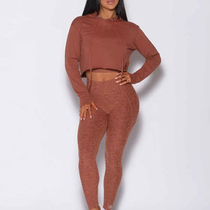 Jersey de lana de gimnasio de manga larga personalizado de alta calidad para damas, chándal de algodón al por mayor, gran oferta, cultivo con capucha para otoño - Product Image 4