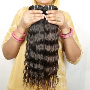 Cutícula cruda alineada al por mayor color natural 100% paquete vietnamita tejer cabello negro mujeres extensiones de cabello humano de onda profunda - Product Image 3